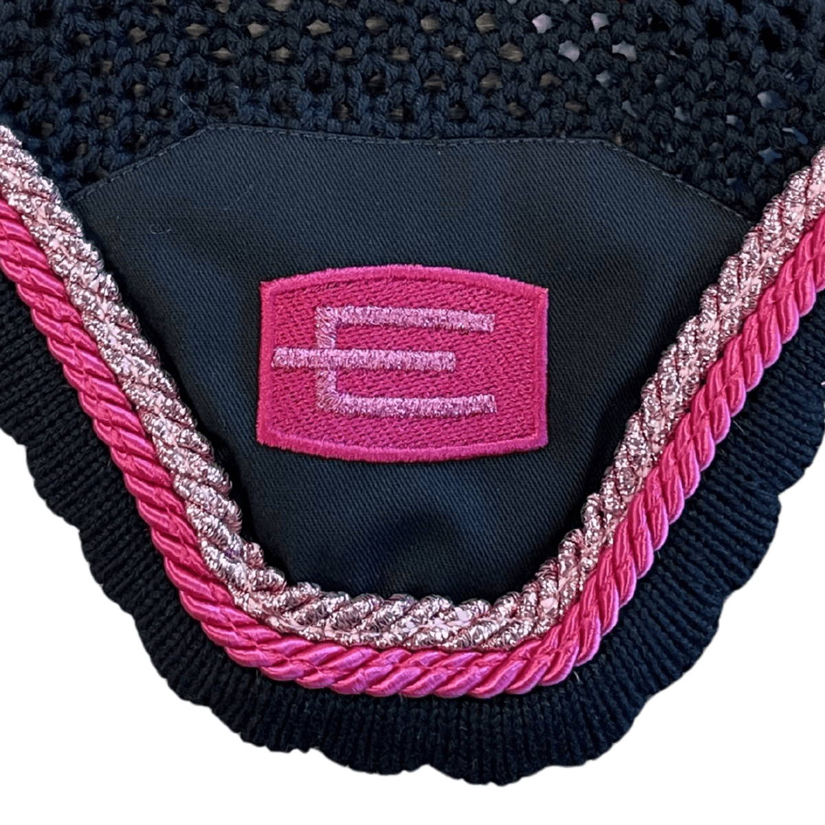 Kim E - Logo Ørehette Sort/Rosa m/Glitter Rosa