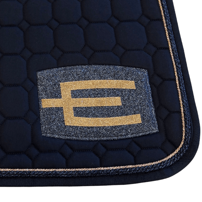 Hovedbilde E- Logo Dressur Schabrak Navy/Rosegull 