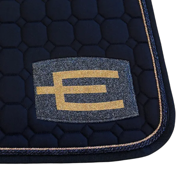 Hovedbilde E- Logo Dressur Schabrak Navy/Rosegull 